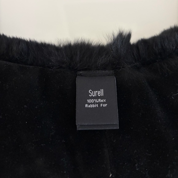 Surell Black Rabbit Fur Collar - Picture 3 of 4